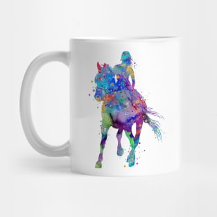 Girl Horse Rider Watercolor Equestrian Gift Mug